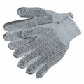 Mcr Safety Gloves, Cotton/Polyester Gray Honeycomb, M, 12PK 9676MM